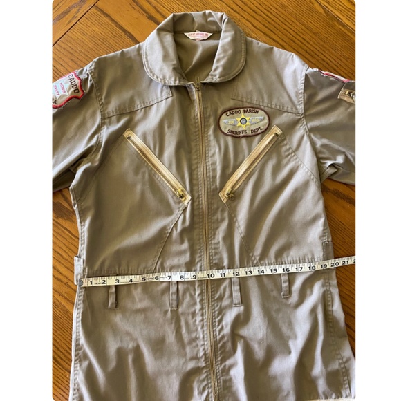 Vintage Deputy Sheriffs Short Sleeved Flight Suit Coveralls in Khaki Brown - L - Picture 7 of 9